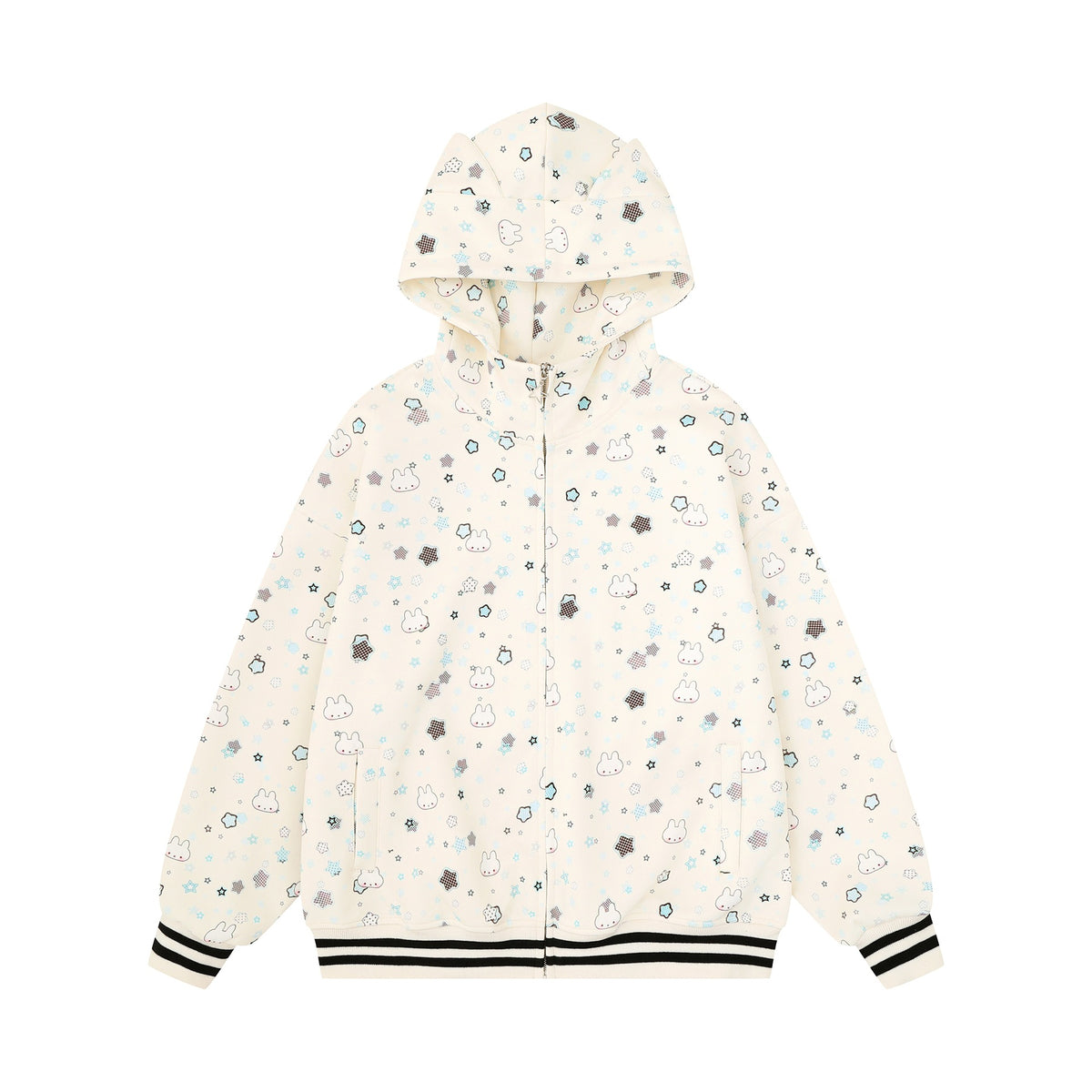 Full printed bunny design hoodie
