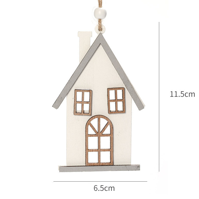 Christmas New Products Christmas Tree Small House Wooden Creative Small Pendant Hanging Decoration Christmas Decorations Gifts