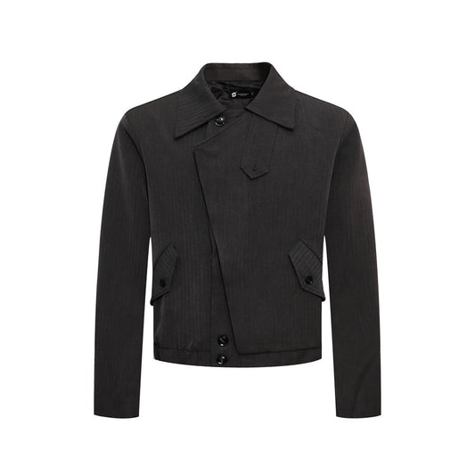 Slanted placket lapel jacket
