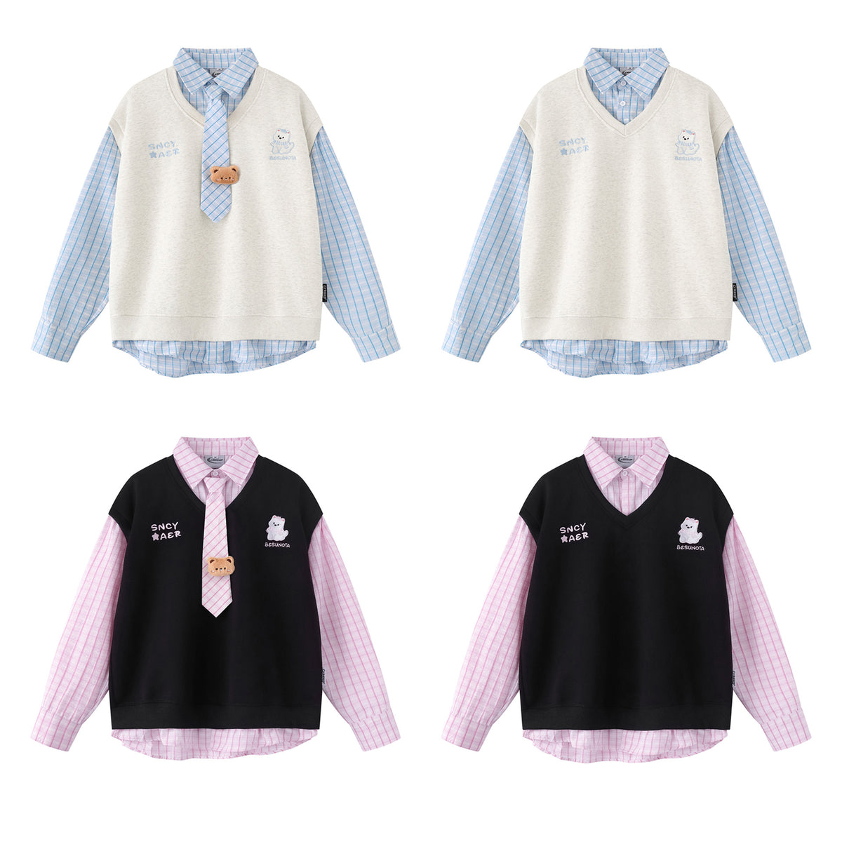 Tie Bear Design Hoodie