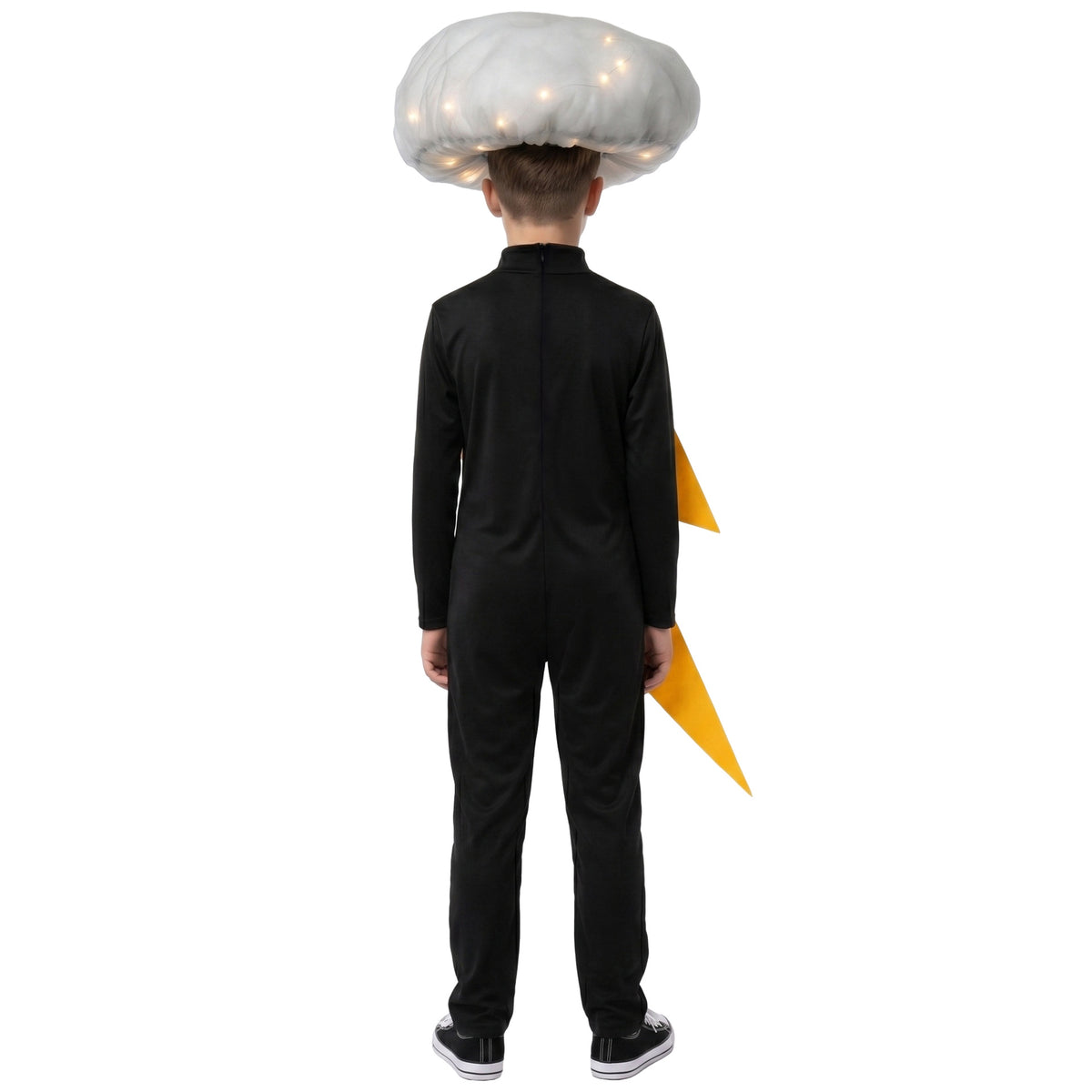 Children's Lightning Cosplay Costume with Light-Up Cloud Hoodie Bodysuit for Stage and Halloween LED Halloween