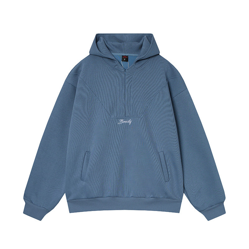 Alphabet embroidered hooded sweatshirt