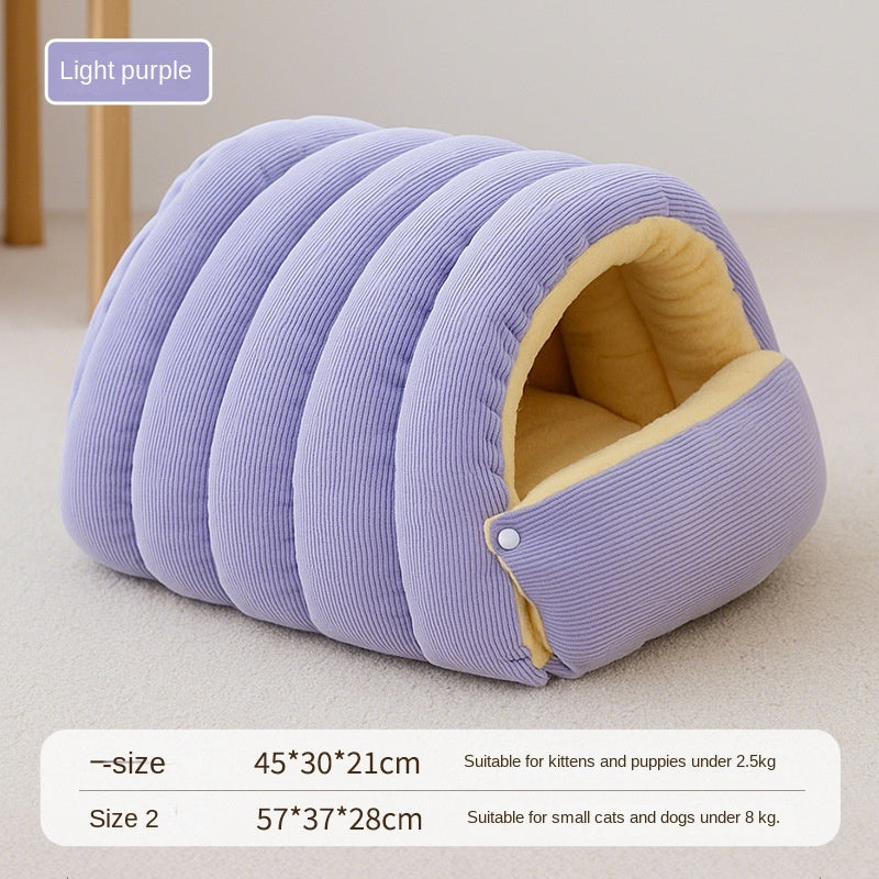 Pet Closed Nest Thickened Warm Detachable Washable Dual purpose Small and Medium sized Dog and Cat Deep Sleeping Nest Mat