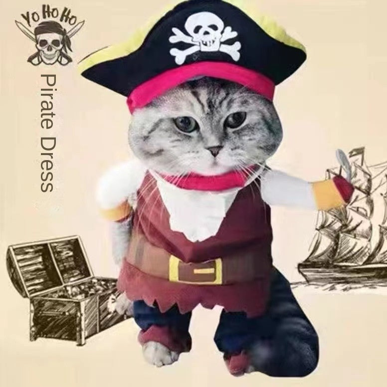 Universal Two-Legged Pet Dog Pirate Transformation Costume for Cute and Unique Pets