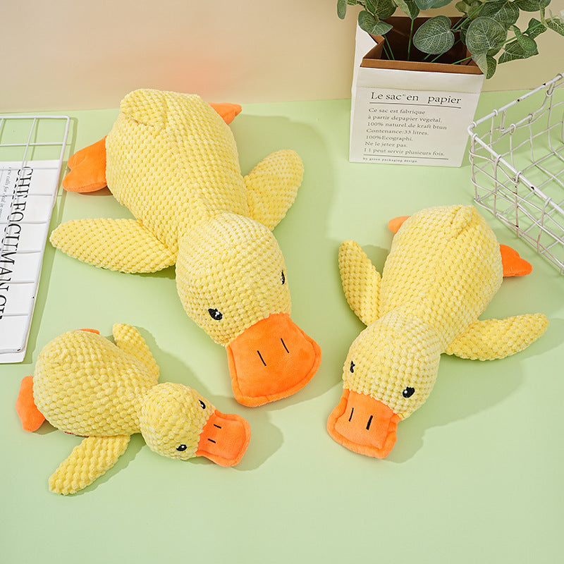 Dogs' Plush Companion Duck Toy for Biting and Teeth Cleaning with Sound, Fun for Cats and Pets - Charging Duck