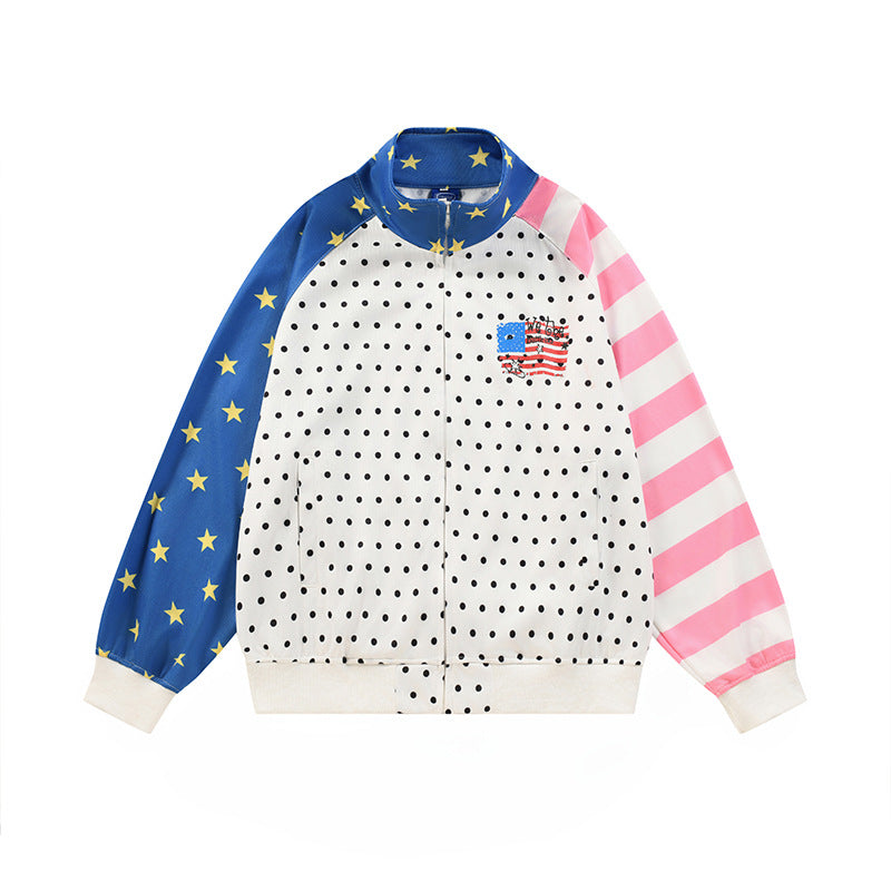 Polka dot star stripe design jacket
