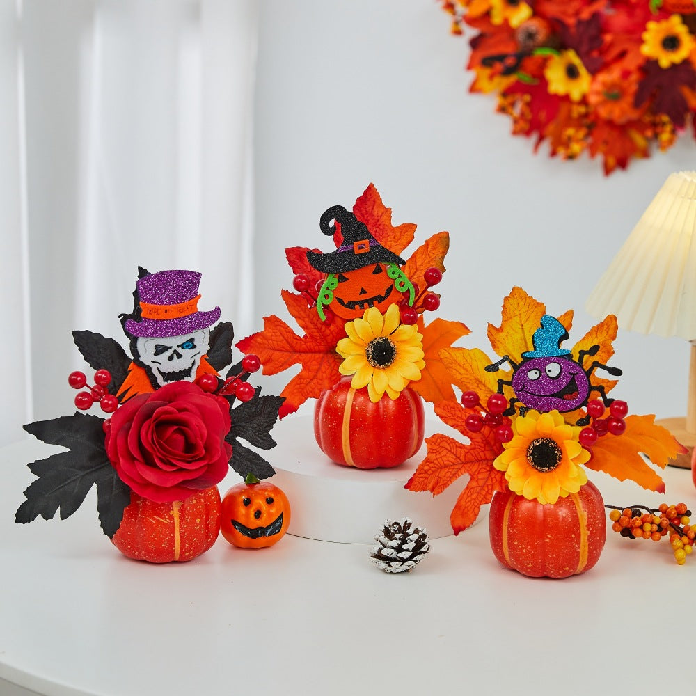 Halloween Decoration Pumpkin Maple Leaf Sunflower Harvest Festival Thanksgiving Props Decorative Items Harvest Festival Decorations