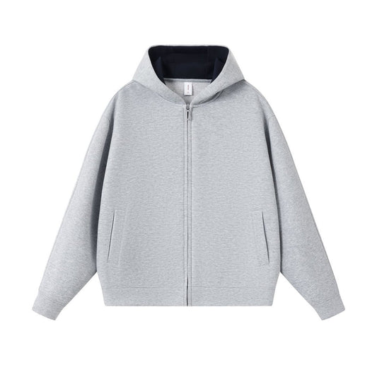 Color blocked zipper cardigan jacket