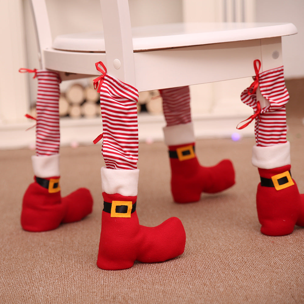 Christmas decorative items, table legs, home decor, dining table and chair protective covers, chair legs, Christmas chair covers