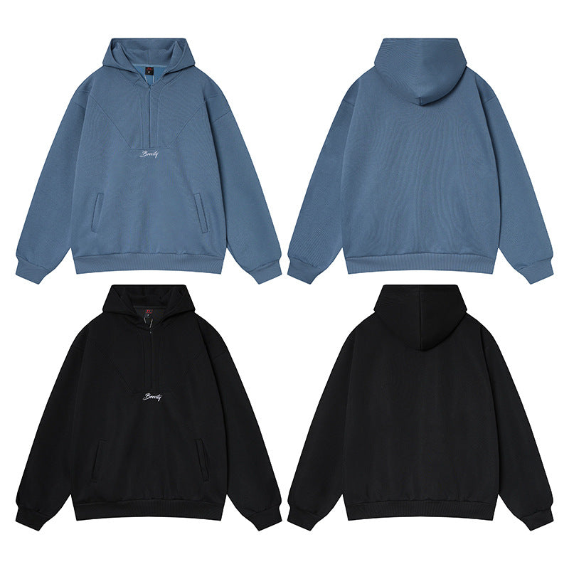Alphabet embroidered hooded sweatshirt