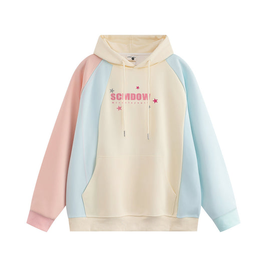 Color spliced hooded sweatshirt