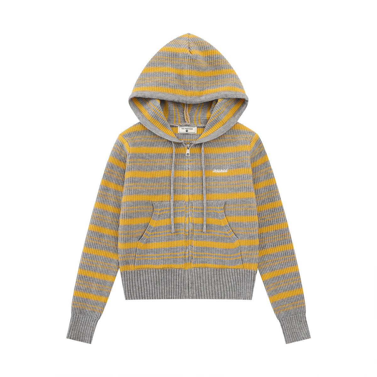 Cross striped design sweater with contrasting colors