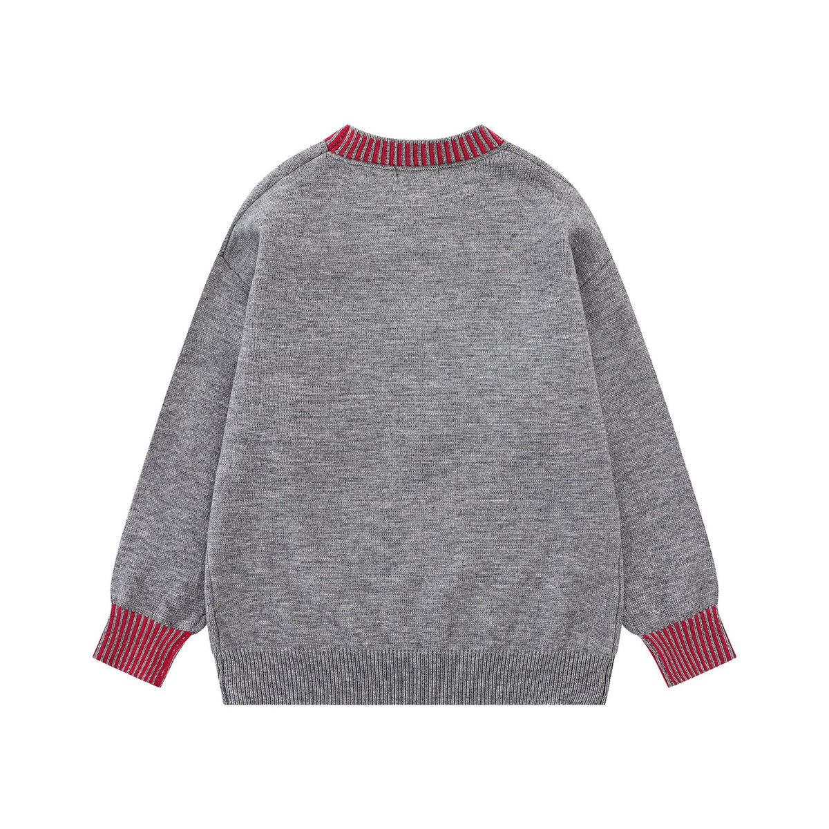 Contrast striped collared sweater