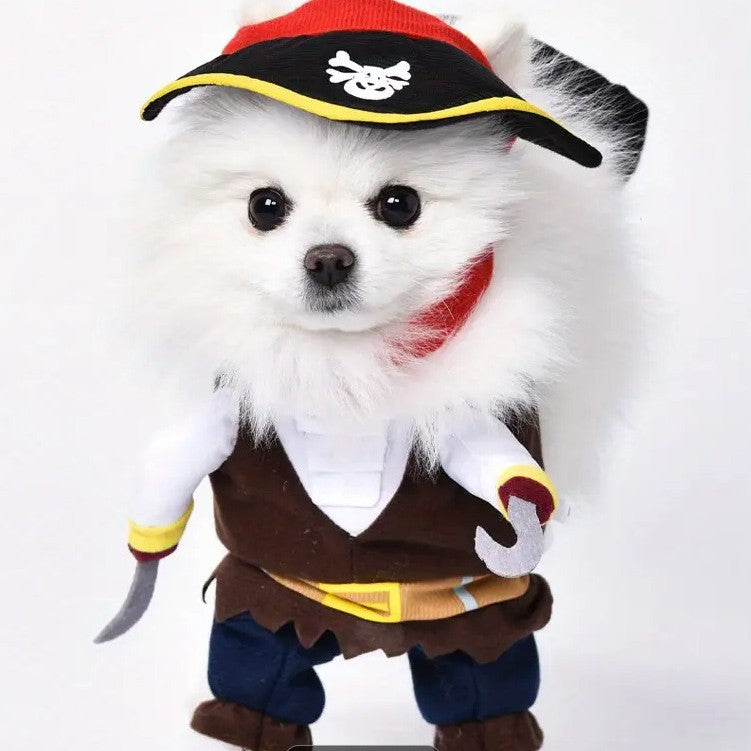 Universal Two-Legged Pet Dog Pirate Transformation Costume for Cute and Unique Pets