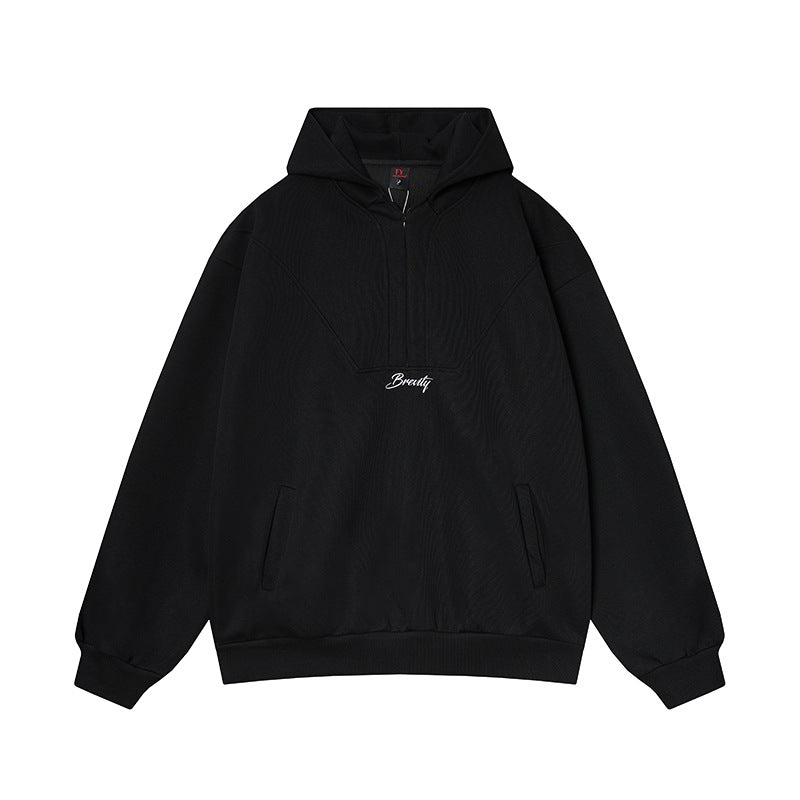 Alphabet embroidered hooded sweatshirt
