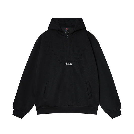 Alphabet embroidered hooded sweatshirt