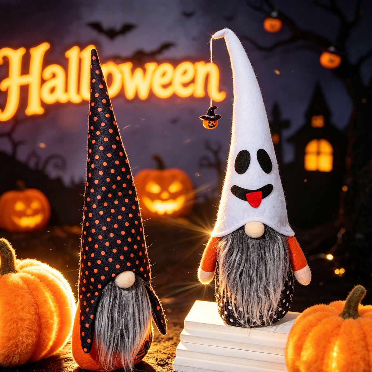 Halloween New Faceless Doll Figurine Halloween Pumpkin-Faced Rudolph Dwarf Decoration Ornament
