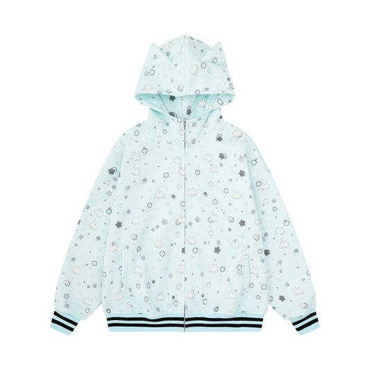 Full printed bunny design hoodie