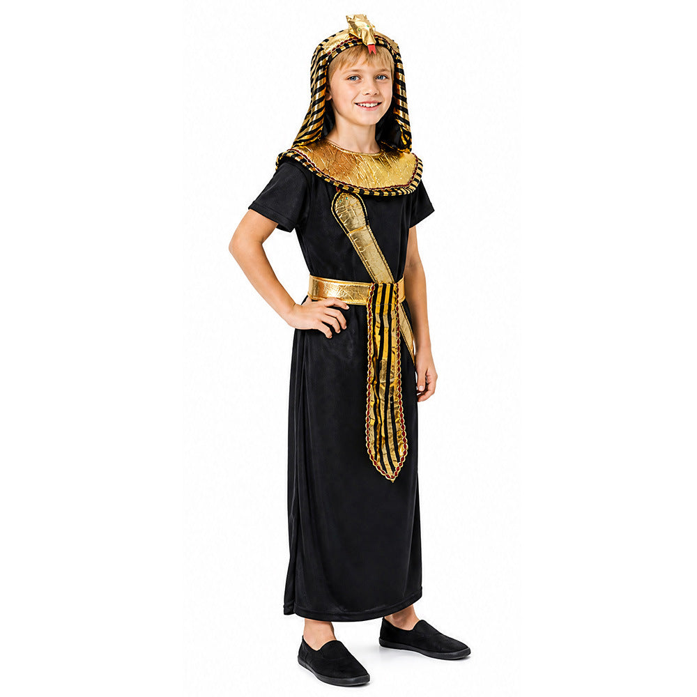 Halloween COS Costume Ancient Egyptian Clothes Pharaoh Costume Halloween Children's Party Performance Outfit