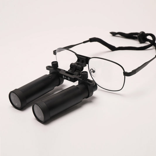 8X Binocular Head-Mounted Optical Loupes for Dental Surgical Procedures