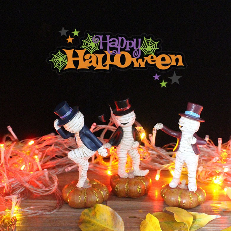 Mummy doll Halloween tabletop ornament resin