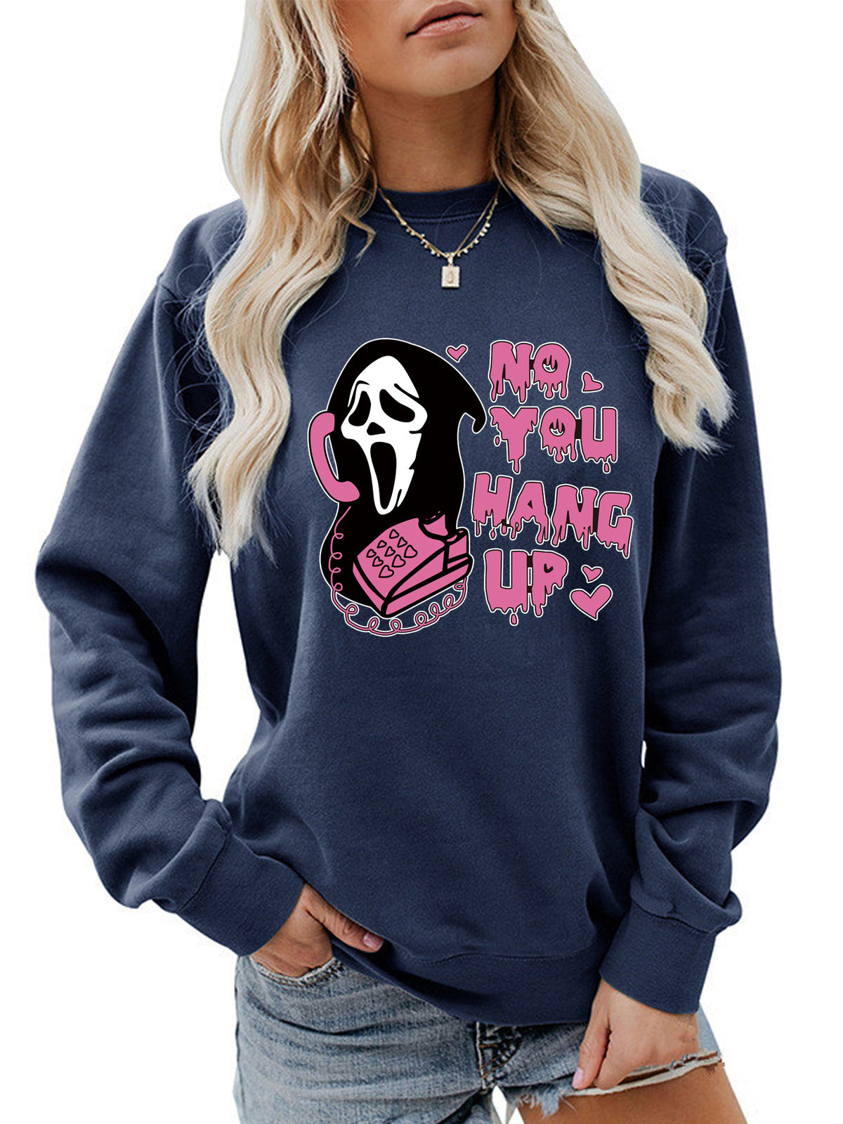Back collar fleece hoodie round neck Halloween