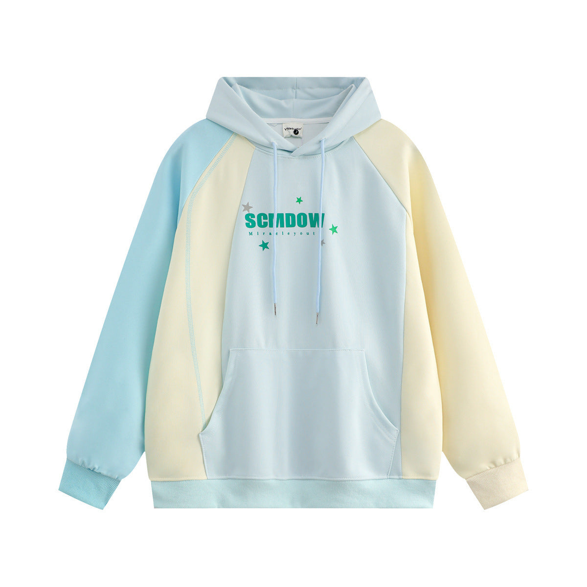 Color spliced hooded sweatshirt