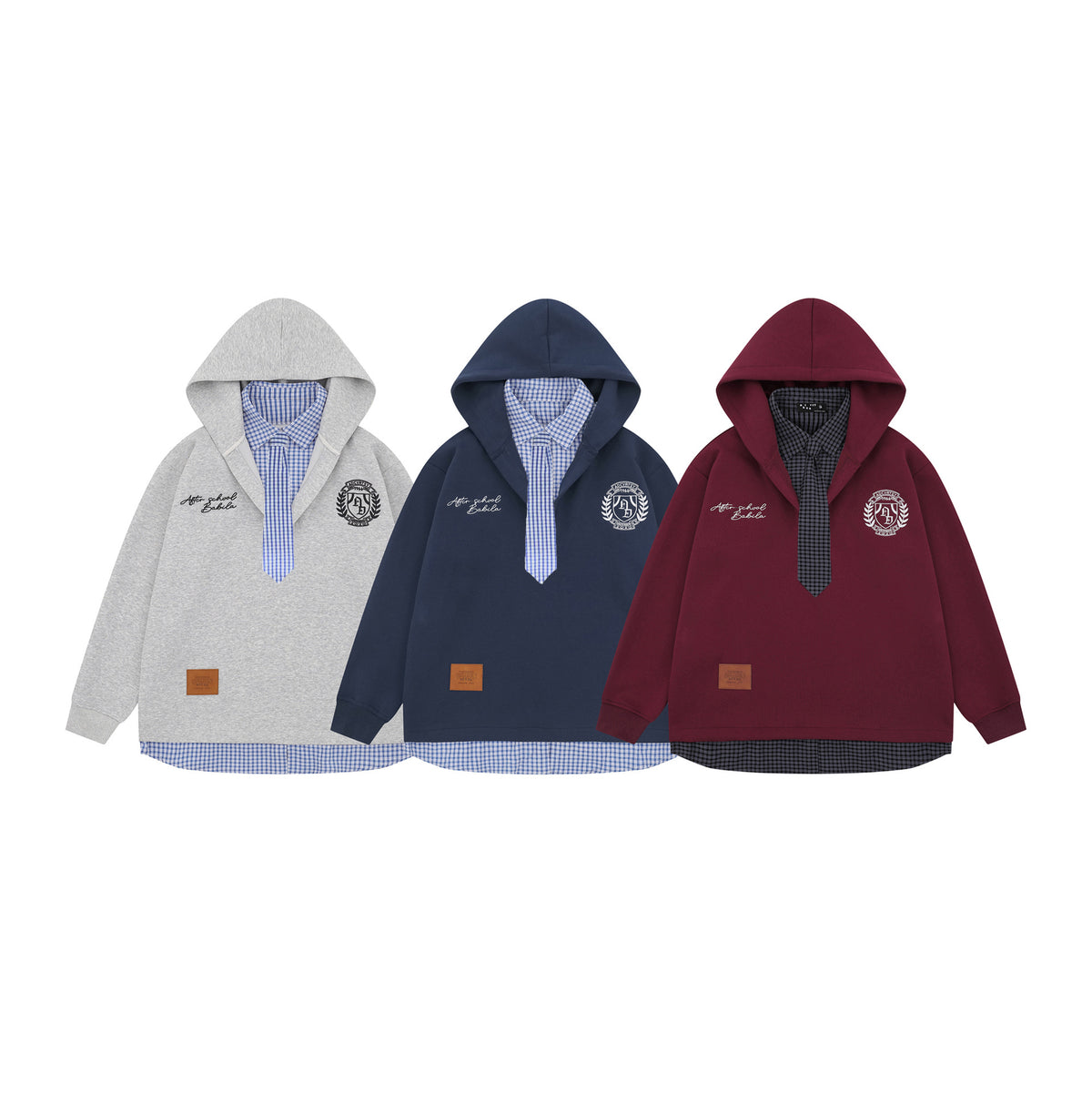 Fake two hooded loose hoodies