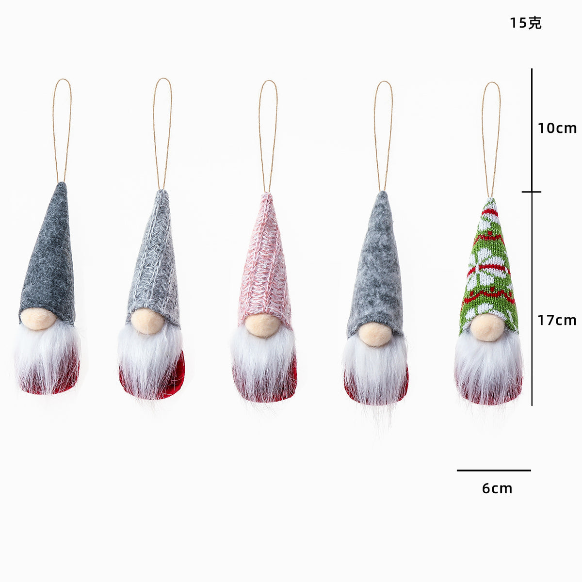 New Christmas products, multiple wool small ornaments, faceless elderly people, dwarf plush toys, gift Rudolf