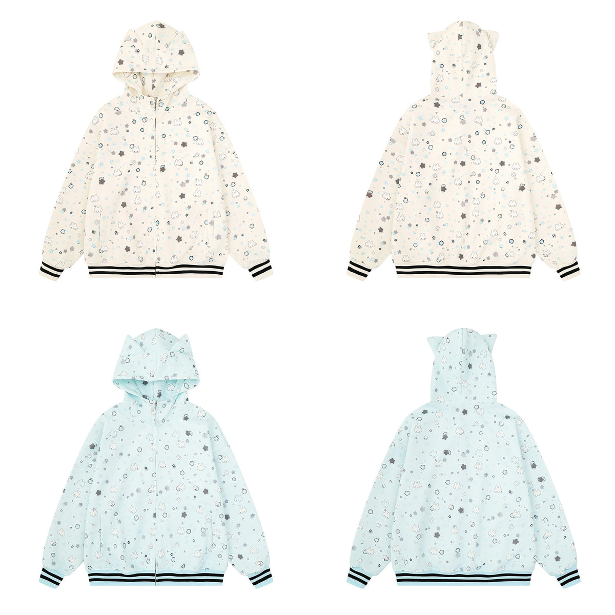 Full printed bunny design hoodie