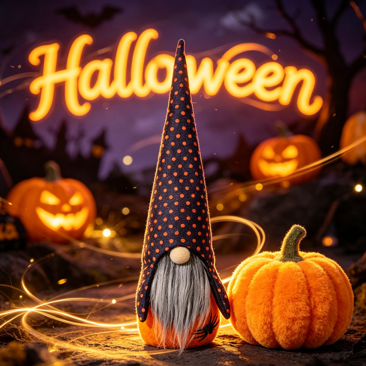 Halloween New Faceless Doll Figurine Halloween Pumpkin-Faced Rudolph Dwarf Decoration Ornament