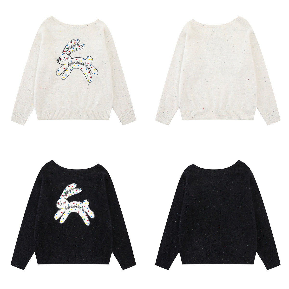 Rabbit colored polka dot sweater