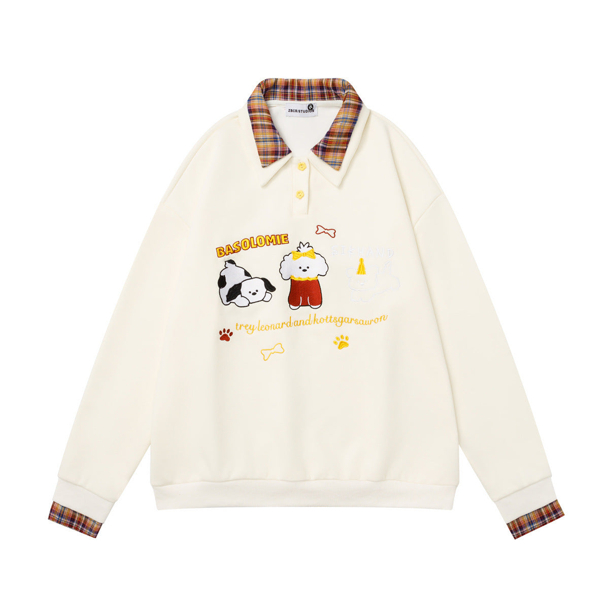 Cartoon puppy embroidered hoodie