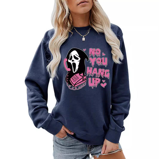 Back collar fleece hoodie round neck Halloween