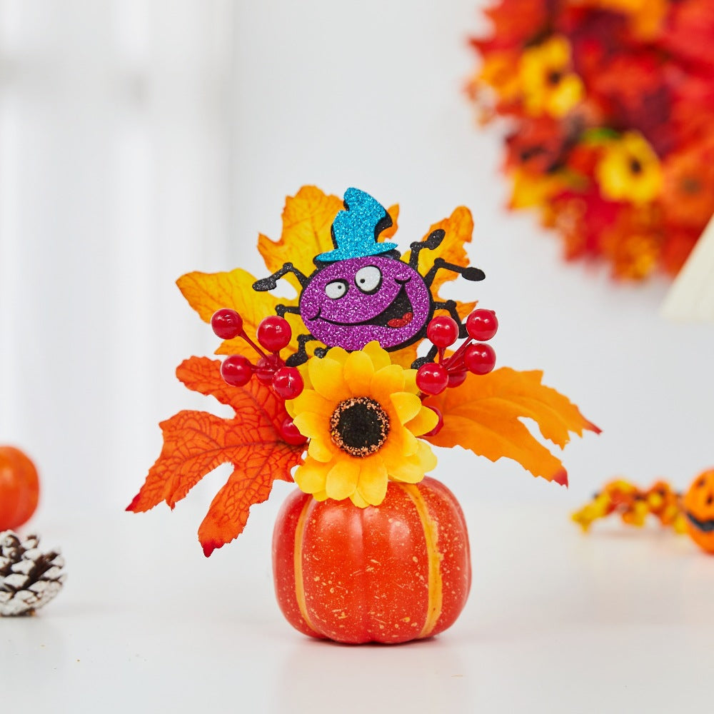 Halloween Decoration Pumpkin Maple Leaf Sunflower Harvest Festival Thanksgiving Props Decorative Items Harvest Festival Decorations