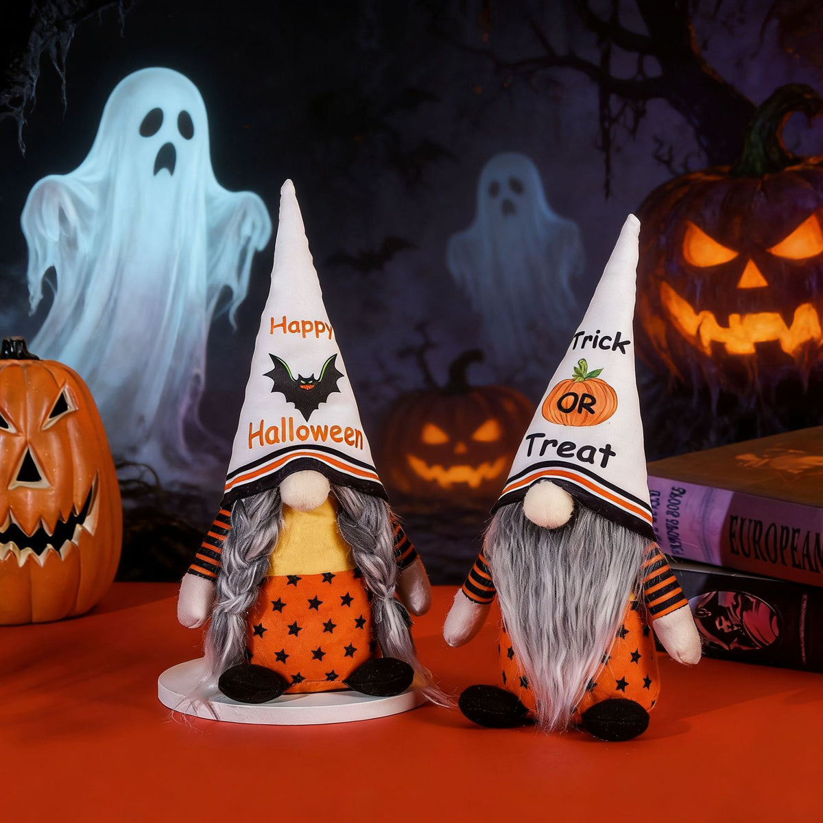New Halloween Decoration Rudolph Faceless Old Man Doll Halloween Dwarf Figurine Ornament