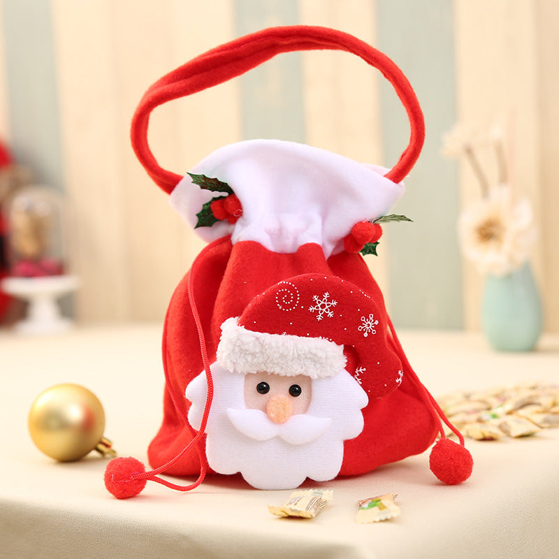 Christmas gift bags, decorative items, Christmas candy bags, cartoon Santa Claus gift bags, three-dimensional children's gift bags