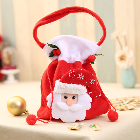 Christmas gift bags, decorative items, Christmas candy bags, cartoon Santa Claus gift bags, three-dimensional children's gift bags