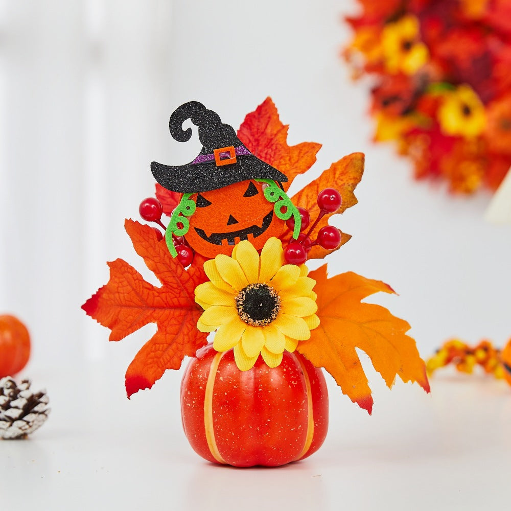 Halloween Decoration Pumpkin Maple Leaf Sunflower Harvest Festival Thanksgiving Props Decorative Items Harvest Festival Decorations
