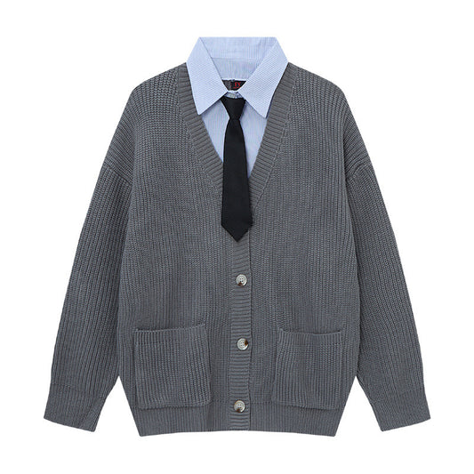 Fake two cardigans and sweaters for men