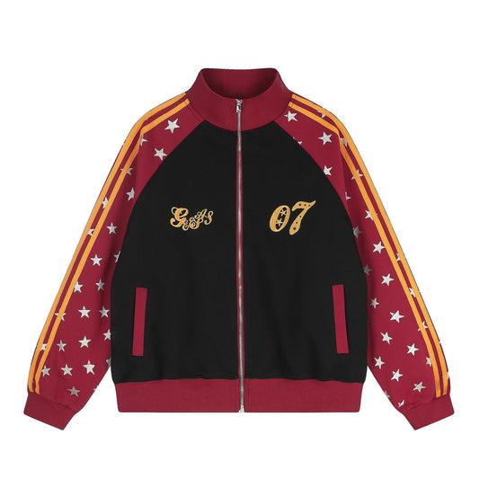 Full printed star shoulder design jacket