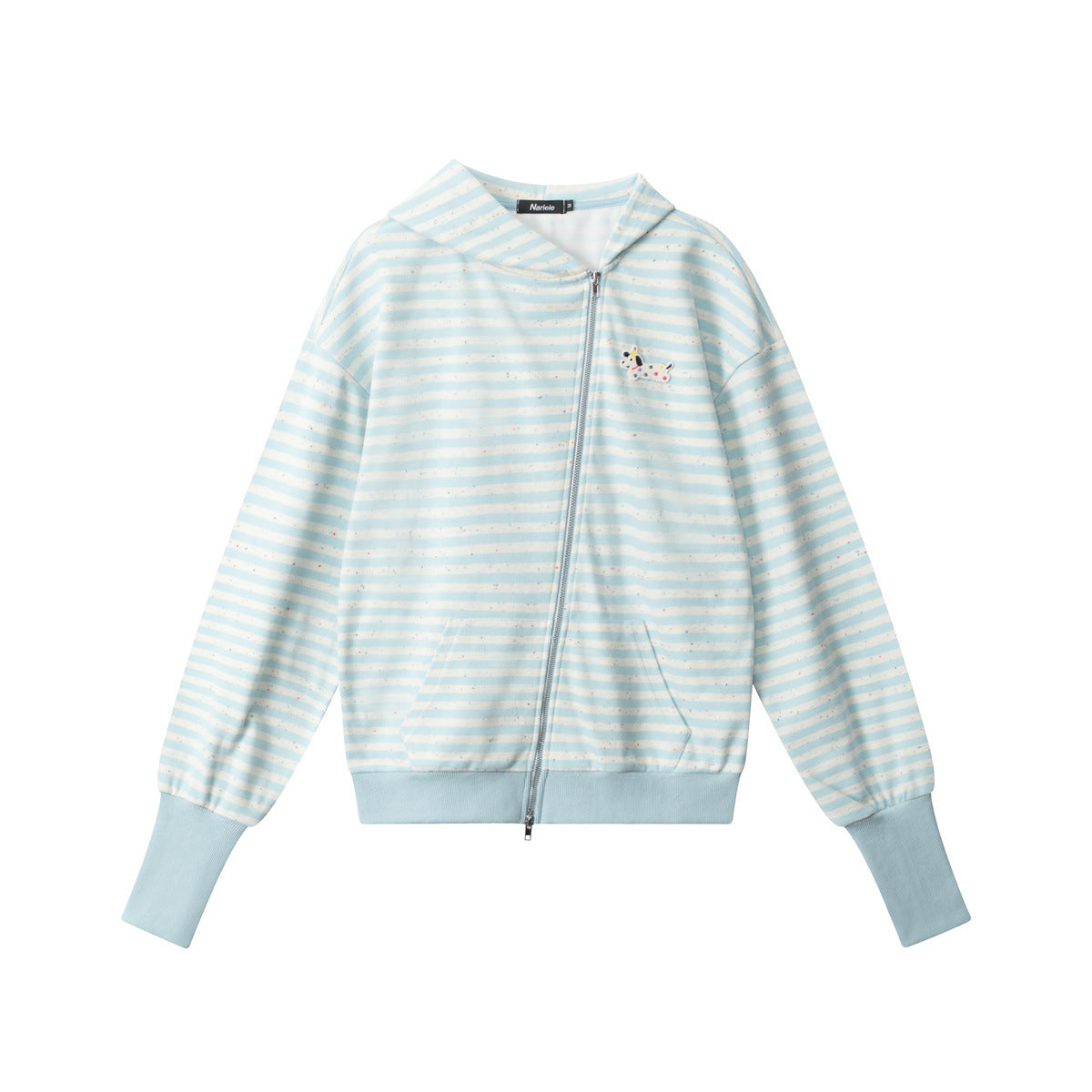 Colorful Dot Dog Embroidery Hoodie