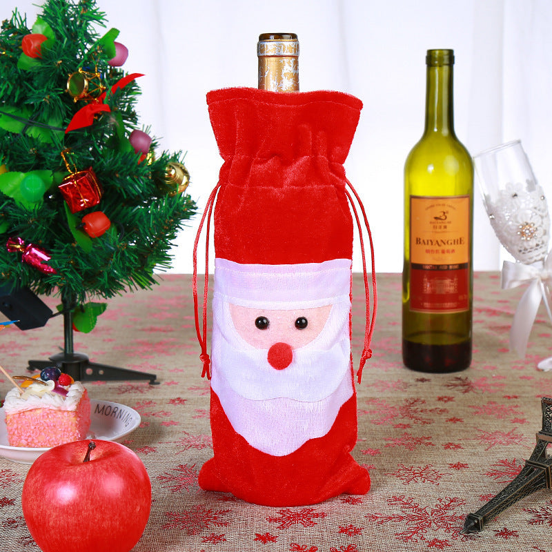 Christmas wine bottle bag, Santa Claus snowman deer wine bottle cover, Christmas decorative items, Christmas wine bag