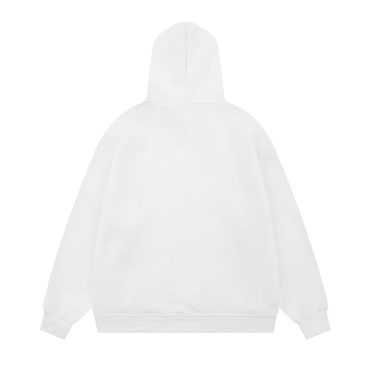 Flower decorated printed hoodie