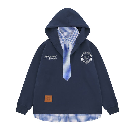 Fake two hooded loose hoodies