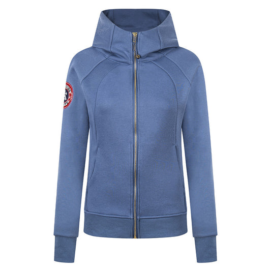 Slim fit hooded zipper sweatshirt jacket for women