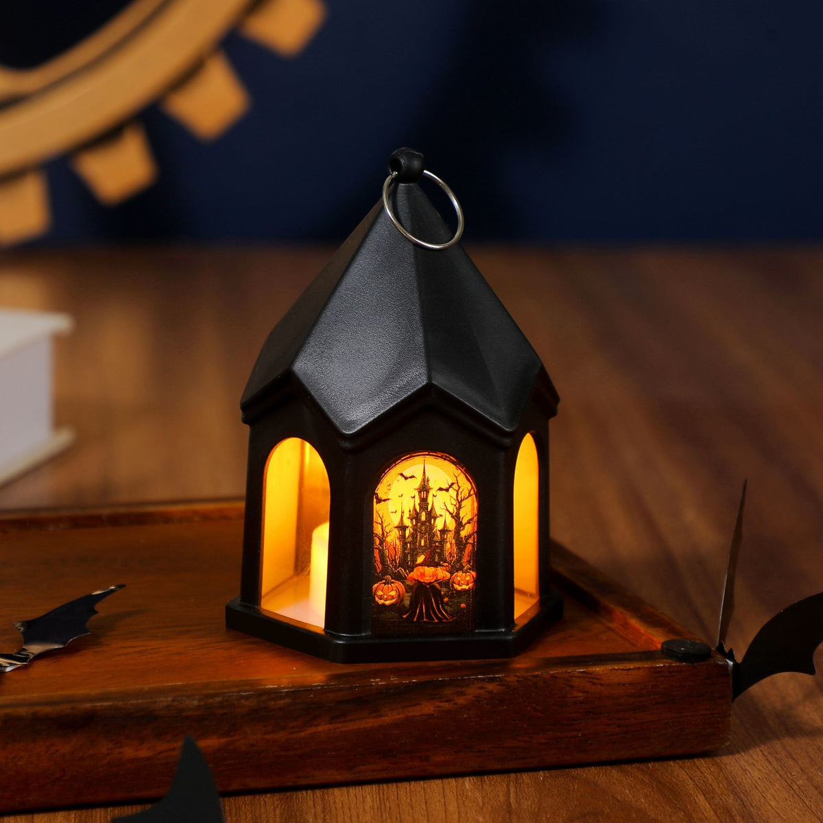Halloween Castle Style Pumpkin Lantern Kids Carry Bag Halloween Decoration Hanging Ornament Props