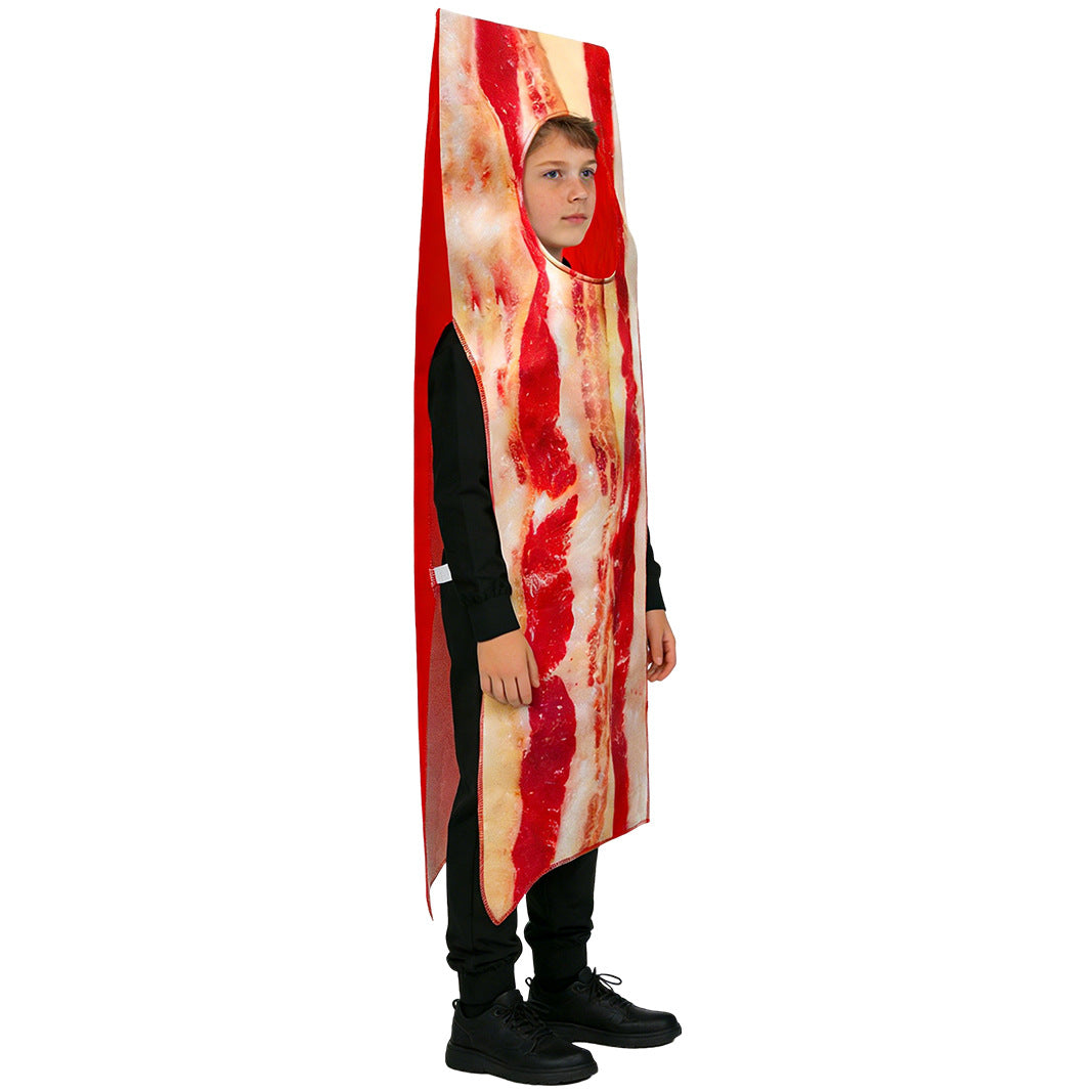 Children Bacon Cosplay Costume Halloween Outfit Party Performance Wear Food-Themed Halloween Children's Costume