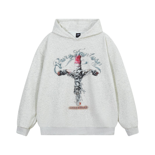 Cross shaped letter hoodie