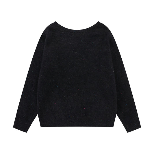 Rabbit colored polka dot sweater